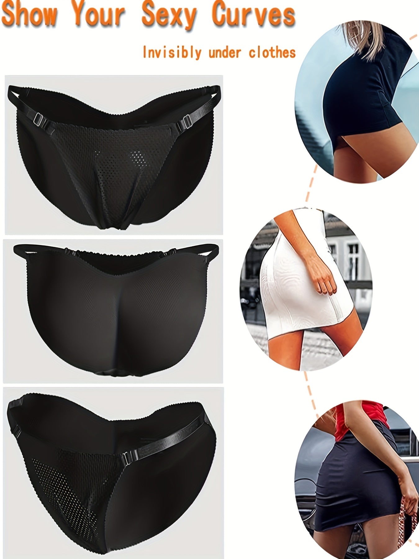 Fake Butt Lifting Bikini Panties, Breathable & Thin Invisible Intimates Panties, Women&
