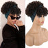 Headband Wigs For Women, Synthetic Short Afro Kinky Curly Wigs Dark Brown Wig With Bangs Wrap Wigs 2 In 1 Turban Wig Drawstring High Puff Wigs Headwrap Wigs With Headband Attached Updo Music Festival - Lena & Miles Exquisite Boutique LLC.
