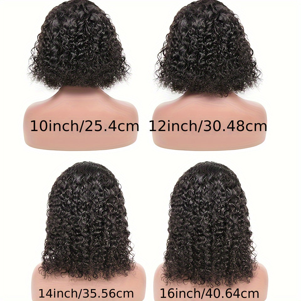 150% Density Water Wave Short Bob Wig 13x4x1 Middle T Part Lace Frontal Wig Pre Plucked Natural Hairline Cranberry Hair Remy Lace Front Human Hair Wigs For Women - Lena & Miles Exquisite Boutique LLC.