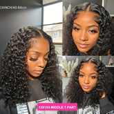 150% Density Water Wave Short Bob Wig 13x4x1 Middle T Part Lace Frontal Wig Pre Plucked Natural Hairline Cranberry Hair Remy Lace Front Human Hair Wigs For Women - Lena & Miles Exquisite Boutique LLC.