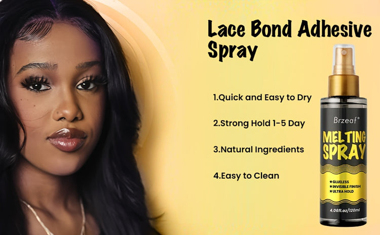 Extreme Hold 120ml Lace Melting Spray - Glueless, Strong Natural Finishing Hold, Dries Quickly - Wig Melting Spray & Hair Adhesive For Wigs - Lena & Miles Exquisite Boutique LLC.