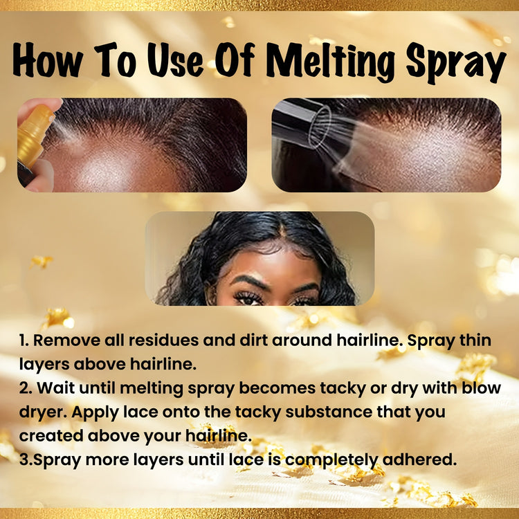 Extreme Hold 120ml Lace Melting Spray - Glueless, Strong Natural Finishing Hold, Dries Quickly - Wig Melting Spray & Hair Adhesive For Wigs - Lena & Miles Exquisite Boutique LLC.