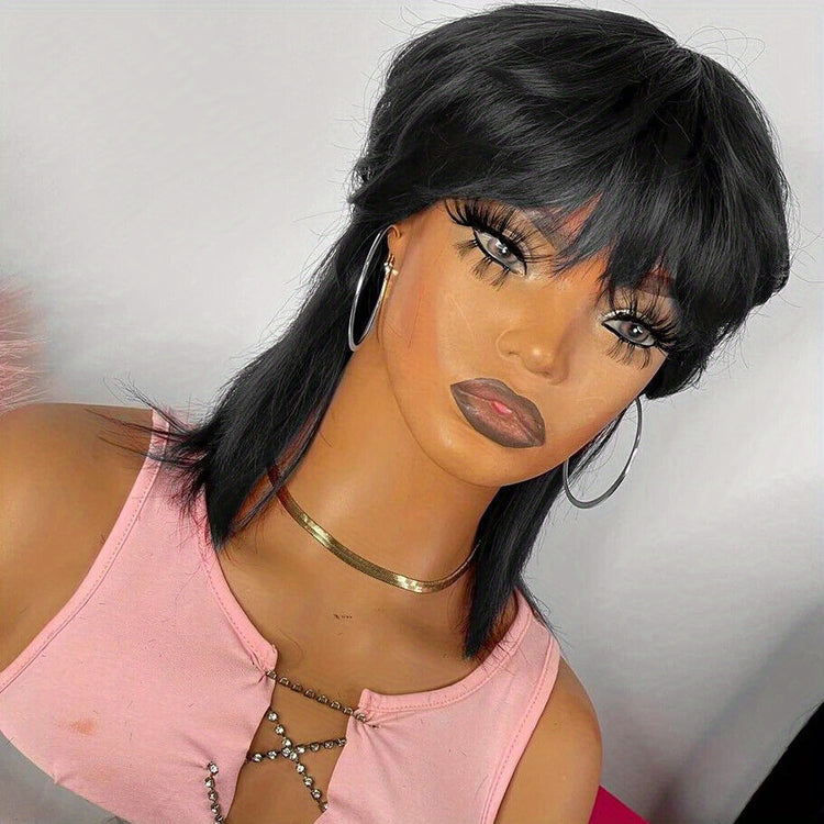 Short Pixie Cut Synthetic Wigs With Bangs For Women COS WIG Mullet Wig Fashionable For Daily Use Party - Lena & Miles Exquisite Boutique LLC.