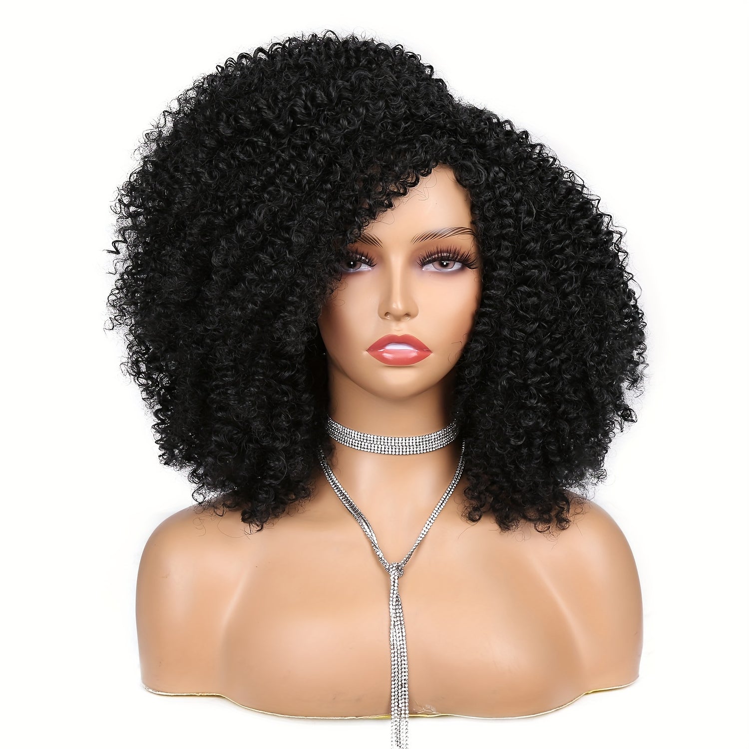 Afro Kinky Curly Wigs Short Afro Kinky Curly Wigs For Women Synthetic Heat Resistant Hair Replacement Wig For Cosplay Party Daily Use - Lena & Miles Exquisite Boutique LLC.