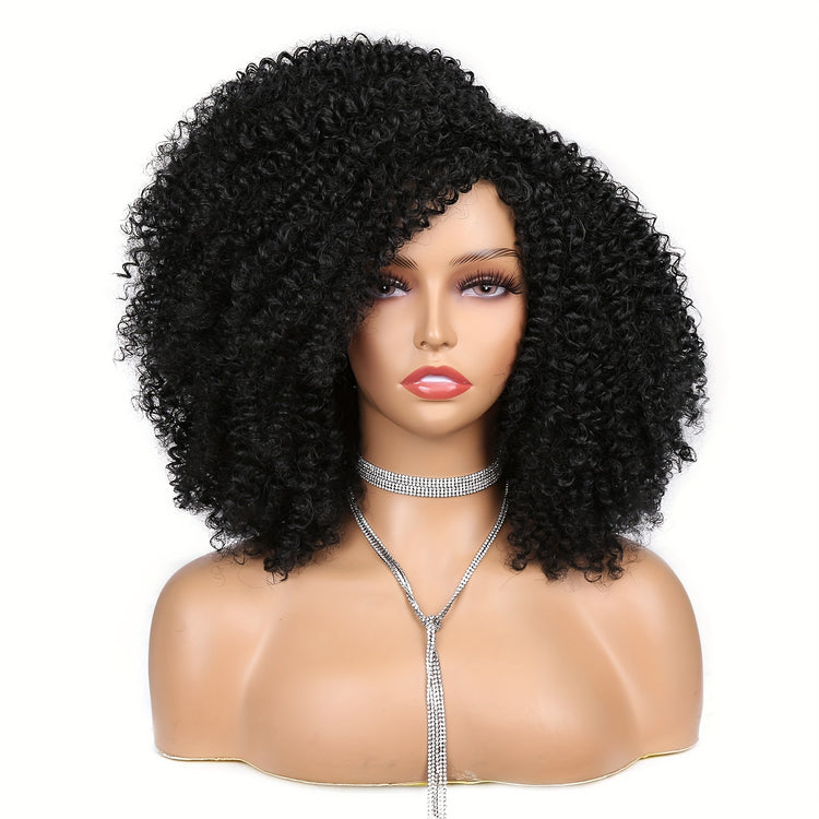 Afro Kinky Curly Wigs Short Afro Kinky Curly Wigs For Women Synthetic Heat Resistant Hair Replacement Wig For Cosplay Party Daily Use - Lena & Miles Exquisite Boutique LLC.