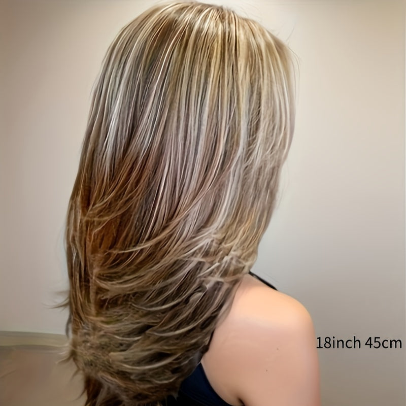 Luxurious Long Blonde Wigs with Highlights - Soft, Layered, Wavy, and Natural-Looking Synthetic Hair for Women - Perfect for Daily Use and Party Events - Lena & Miles Exquisite Boutique LLC.