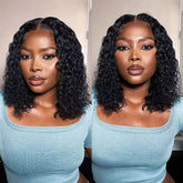13x4 Deep Wave Curly Bob Wig Human Hair Lace Frontal Wigs 150 Density Glueless Wigs Water Wave Wig 10-16inch - Lena & Miles Exquisite Boutique LLC.