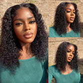 13x4 Deep Wave Curly Bob Wig Human Hair Lace Frontal Wigs 150 Density Glueless Wigs Water Wave Wig 10-16inch - Lena & Miles Exquisite Boutique LLC.
