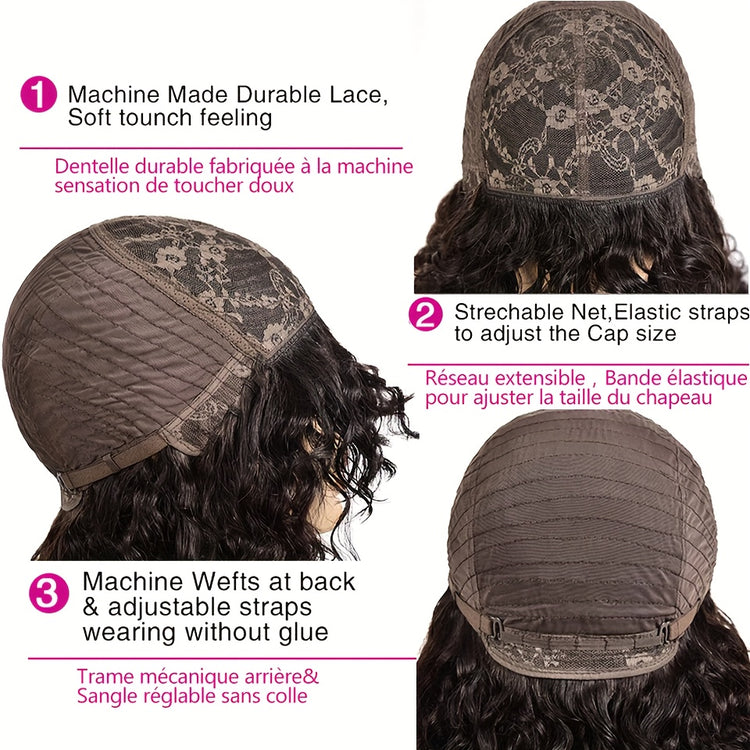 Jerry Curly Human Hair Wigs With Bangs Full Machine Made Wigs Natural Colored Wigs For Women Peruvian Remy Hair 180% - Lena & Miles Exquisite Boutique LLC.