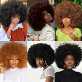 Short Afro Wigs For Women Blonde 10 Inch Afro Curly Wig With Bangs 70s Large Bouncy Soft Synthetic Female Wigs For Party Cosplay - Lena & Miles Exquisite Boutique LLC.