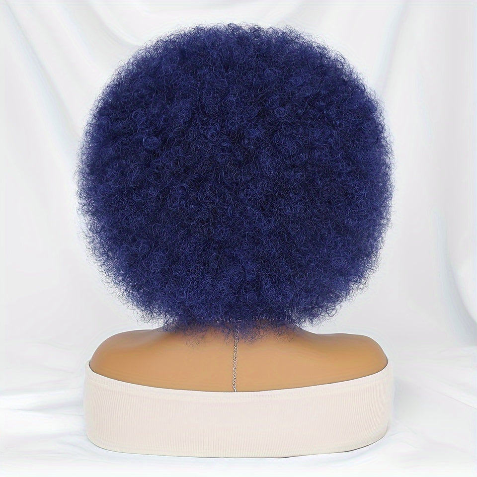 Short Afro Wigs For Women Blonde 10 Inch Afro Curly Wig With Bangs 70s Large Bouncy Soft Synthetic Female Wigs For Party Cosplay - Lena & Miles Exquisite Boutique LLC.