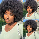 Short Afro Wigs For Women Blonde 10 Inch Afro Curly Wig With Bangs 70s Large Bouncy Soft Synthetic Female Wigs For Party Cosplay - Lena & Miles Exquisite Boutique LLC.