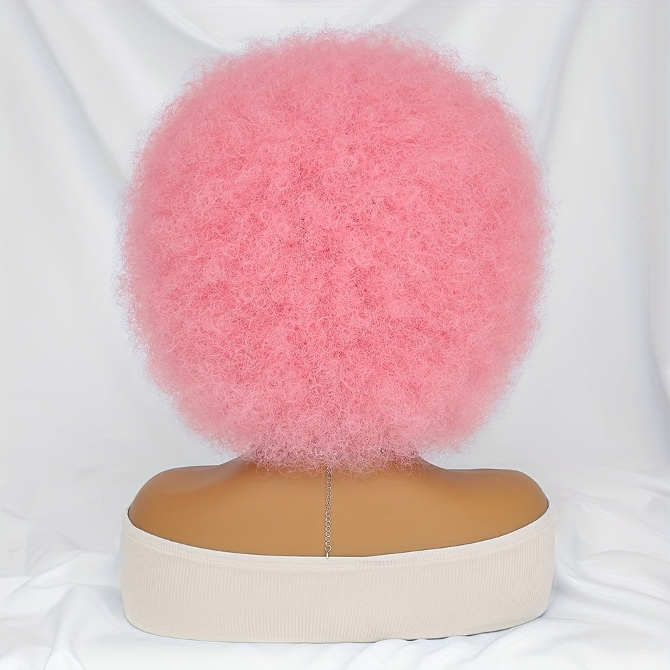 Short Afro Wigs For Women Blonde 10 Inch Afro Curly Wig With Bangs 70s Large Bouncy Soft Synthetic Female Wigs For Party Cosplay - Lena & Miles Exquisite Boutique LLC.