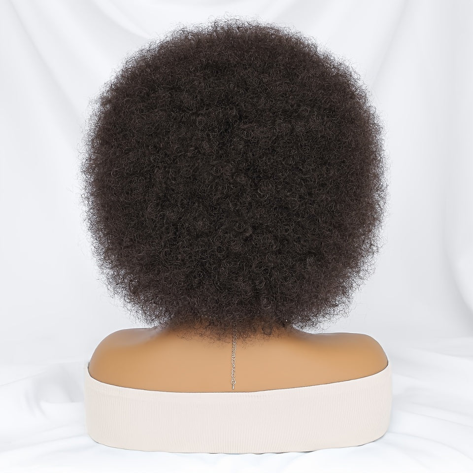 Short Afro Wigs For Women Blonde 10 Inch Afro Curly Wig With Bangs 70s Large Bouncy Soft Synthetic Female Wigs For Party Cosplay - Lena & Miles Exquisite Boutique LLC.