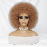 Short Afro Wigs For Women Blonde 10 Inch Afro Curly Wig With Bangs 70s Large Bouncy Soft Synthetic Female Wigs For Party Cosplay - Lena & Miles Exquisite Boutique LLC.