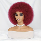 Short Afro Wigs For Women Blonde 10 Inch Afro Curly Wig With Bangs 70s Large Bouncy Soft Synthetic Female Wigs For Party Cosplay - Lena & Miles Exquisite Boutique LLC.