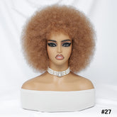Short Afro Wigs For Women Blonde 10 Inch Afro Curly Wig With Bangs 70s Large Bouncy Soft Synthetic Female Wigs For Party Cosplay - Lena & Miles Exquisite Boutique LLC.