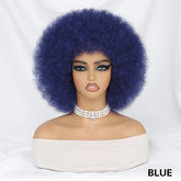 Short Afro Wigs For Women Blonde 10 Inch Afro Curly Wig With Bangs 70s Large Bouncy Soft Synthetic Female Wigs For Party Cosplay - Lena & Miles Exquisite Boutique LLC.