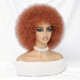 Short Afro Wigs For Women Blonde 10 Inch Afro Curly Wig With Bangs 70s Large Bouncy Soft Synthetic Female Wigs For Party Cosplay - Lena & Miles Exquisite Boutique LLC.