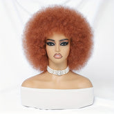 Short Afro Wigs For Women Blonde 10 Inch Afro Curly Wig With Bangs 70s Large Bouncy Soft Synthetic Female Wigs For Party Cosplay - Lena & Miles Exquisite Boutique LLC.