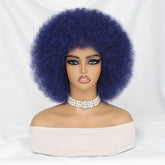 Short Afro Wigs For Women Blonde 10 Inch Afro Curly Wig With Bangs 70s Large Bouncy Soft Synthetic Female Wigs For Party Cosplay - Lena & Miles Exquisite Boutique LLC.
