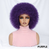 Short Afro Wigs For Women Blonde 10 Inch Afro Curly Wig With Bangs 70s Large Bouncy Soft Synthetic Female Wigs For Party Cosplay - Lena & Miles Exquisite Boutique LLC.