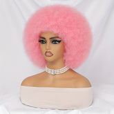 Short Afro Wigs For Women Blonde 10 Inch Afro Curly Wig With Bangs 70s Large Bouncy Soft Synthetic Female Wigs For Party Cosplay - Lena & Miles Exquisite Boutique LLC.