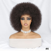 Short Afro Wigs For Women Blonde 10 Inch Afro Curly Wig With Bangs 70s Large Bouncy Soft Synthetic Female Wigs For Party Cosplay - Lena & Miles Exquisite Boutique LLC.
