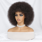 Short Afro Wigs For Women Blonde 10 Inch Afro Curly Wig With Bangs 70s Large Bouncy Soft Synthetic Female Wigs For Party Cosplay - Lena & Miles Exquisite Boutique LLC.