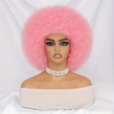 Short Afro Wigs For Women Blonde 10 Inch Afro Curly Wig With Bangs 70s Large Bouncy Soft Synthetic Female Wigs For Party Cosplay - Lena & Miles Exquisite Boutique LLC.
