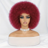 Short Afro Wigs For Women Blonde 10 Inch Afro Curly Wig With Bangs 70s Large Bouncy Soft Synthetic Female Wigs For Party Cosplay - Lena & Miles Exquisite Boutique LLC.