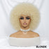 Short Afro Wigs For Women Blonde 10 Inch Afro Curly Wig With Bangs 70s Large Bouncy Soft Synthetic Female Wigs For Party Cosplay - Lena & Miles Exquisite Boutique LLC.