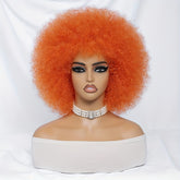 Short Afro Wigs For Women Blonde 10 Inch Afro Curly Wig With Bangs 70s Large Bouncy Soft Synthetic Female Wigs For Party Cosplay - Lena & Miles Exquisite Boutique LLC.