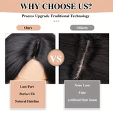 Black Gray Loose Wave Curly Hair Wigs Synthetic T Part Lace Front Wigs Bob Body Wave Wigs For Woman Heat Resistant Fiber Wigs - Lena & Miles Exquisite Boutique LLC.