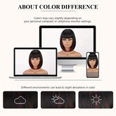 Bob Wig With Bangs - 12 Inch Black Mix Burgundy Wine-Red Blunt Cut Bob Wigs For Women, Highlight Short Straight Synthetic Daily Use Wigs - Lena & Miles Exquisite Boutique LLC.