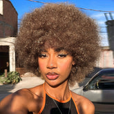 Short Curly Afro Wig 70s Bouncy Huge Fluffy Puff Wigs Synthetic For Cosplay And Daily - Lena & Miles Exquisite Boutique LLC.