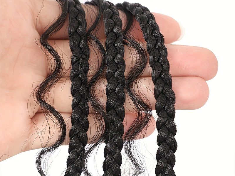 36 Bohemian Chic Box Braids Wig - Triangle Knotless & Curly - Synthetic Embroidered Double Lace Wigs for Women - Lena & Miles Exquisite Boutique LLC.