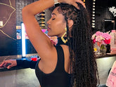 36 Bohemian Chic Box Braids Wig - Triangle Knotless & Curly - Synthetic Embroidered Double Lace Wigs for Women - Lena & Miles Exquisite Boutique LLC.