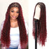 36 Bohemian Chic Box Braids Wig - Triangle Knotless & Curly - Synthetic Embroidered Double Lace Wigs for Women - Lena & Miles Exquisite Boutique LLC.