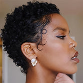 Short Curly Human Hair Wigs For Women Short Kinky Curly Wig Brazilian Virgin Hair Pixie Cut Wigs - Lena & Miles Exquisite Boutique LLC.