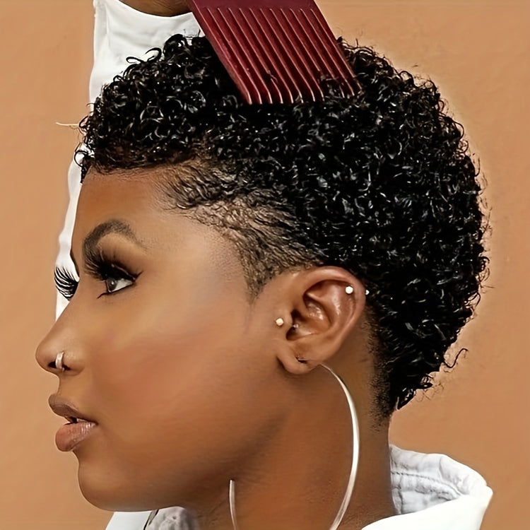 Short Curly Human Hair Wigs For Women Short Kinky Curly Wig Brazilian Virgin Hair Pixie Cut Wigs - Lena & Miles Exquisite Boutique LLC.