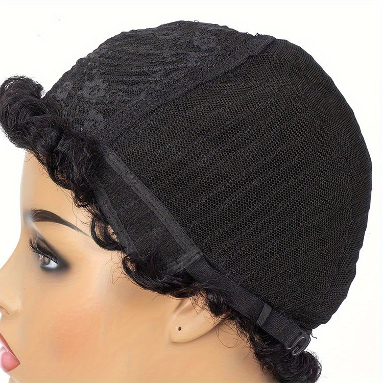 Short Curly Human Hair Wigs For Women Short Kinky Curly Wig Brazilian Virgin Hair Pixie Cut Wigs - Lena & Miles Exquisite Boutique LLC.