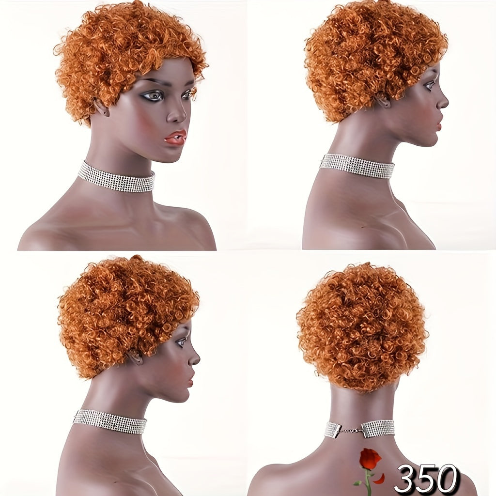Short Curly Human Hair Wigs For Women Short Kinky Curly Wig Brazilian Virgin Hair Pixie Cut Wigs - Lena & Miles Exquisite Boutique LLC.