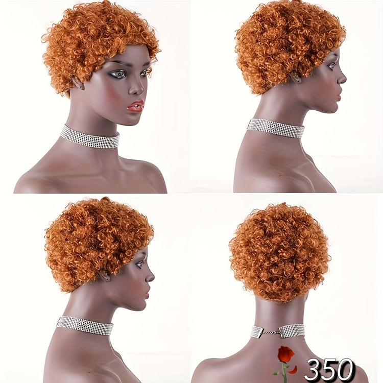 Short Curly Human Hair Wigs For Women Short Kinky Curly Wig Brazilian Virgin Hair Pixie Cut Wigs - Lena & Miles Exquisite Boutique LLC.