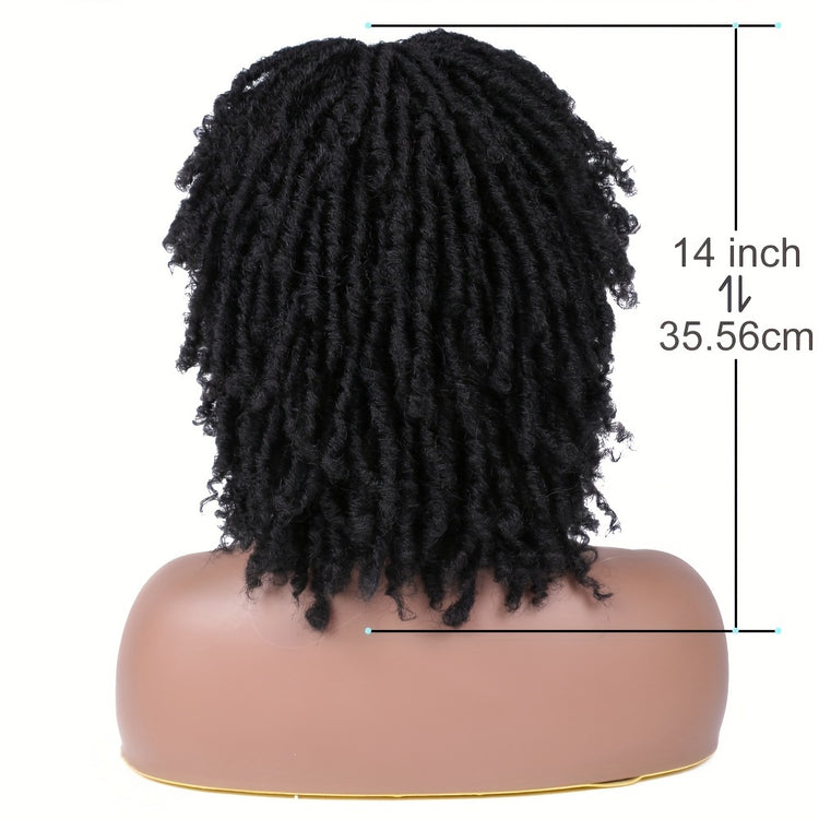Dreadlock Wig Short Braided Wigs For Women And Man Afro Bob Black Crochet Twist Hair Dreadlocks Wigs Synthetic Wig Layered Breathable Faux Locs Braids Afro Wigs For Women - Lena & Miles Exquisite Boutique LLC.