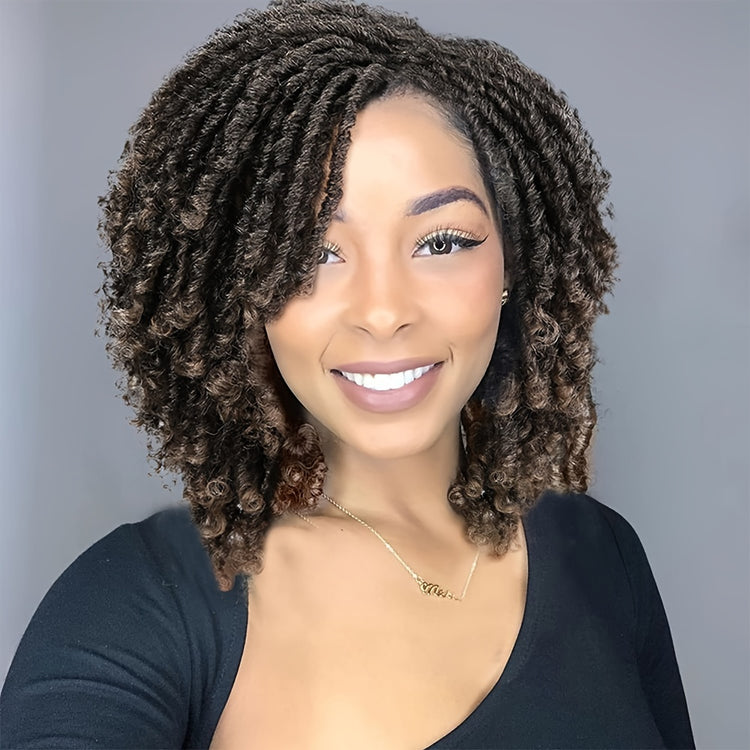 Dreadlock Wig Short Braided Wigs For Women And Man Afro Bob Black Crochet Twist Hair Dreadlocks Wigs Synthetic Wig Layered Breathable Faux Locs Braids Afro Wigs For Women - Lena & Miles Exquisite Boutique LLC.