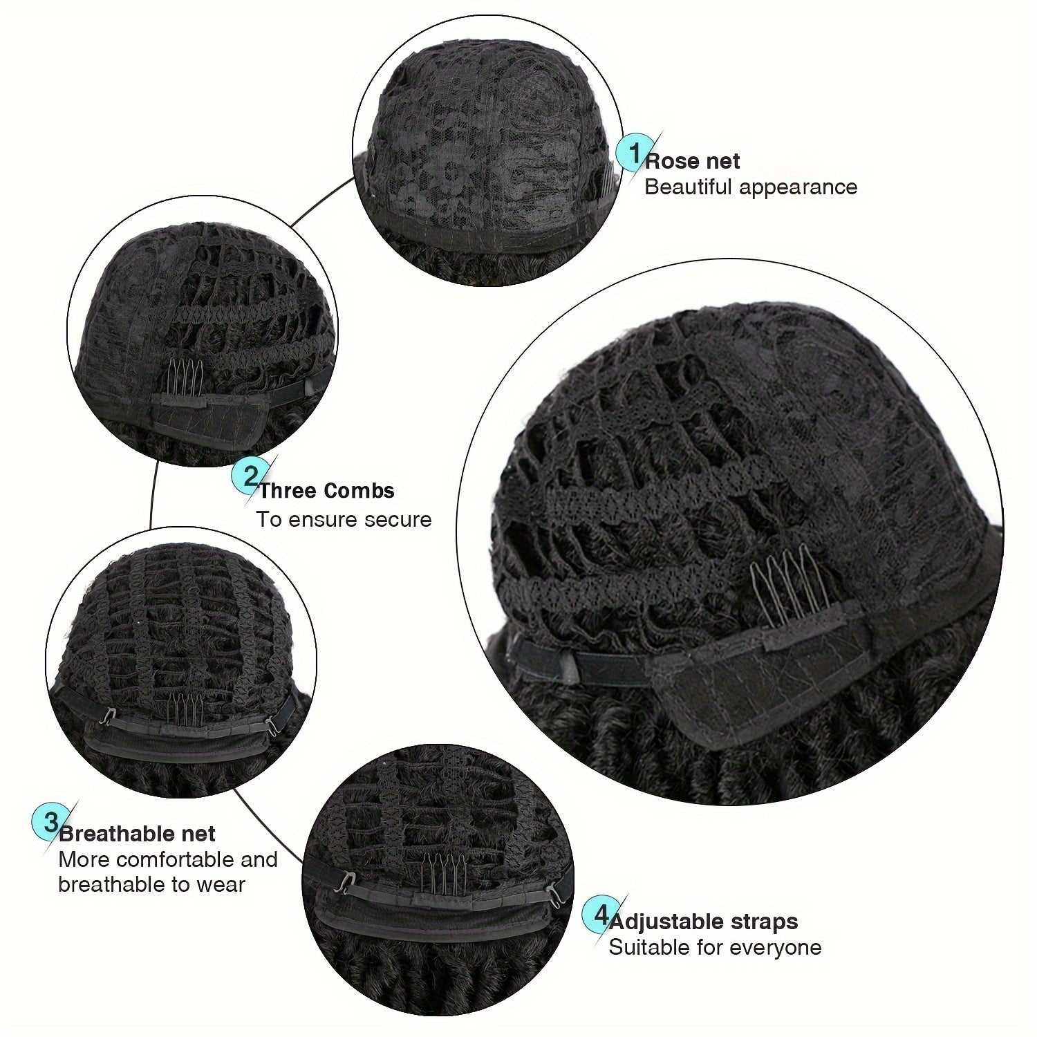 Dreadlock Wig Short Braided Wigs For Women And Man Afro Bob Black Crochet Twist Hair Dreadlocks Wigs Synthetic Wig Layered Breathable Faux Locs Braids Afro Wigs For Women - Lena & Miles Exquisite Boutique LLC.