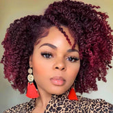 Short Kinky Curly Wigs Side Part Afro Bomb Curly Wig Heat Resistant Fiber Kinky Curly Synthetic Full Wigs For Women 6 Inch - Lena & Miles Exquisite Boutique LLC.