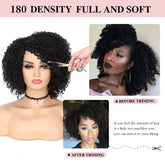 Short Kinky Curly Wigs Side Part Afro Bomb Curly Wig Heat Resistant Fiber Kinky Curly Synthetic Full Wigs For Women 6 Inch - Lena & Miles Exquisite Boutique LLC.