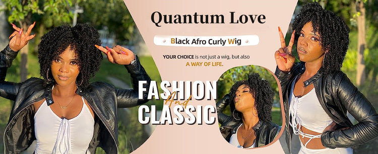 Short Kinky Curly Wigs Side Part Afro Bomb Curly Wig Heat Resistant Fiber Kinky Curly Synthetic Full Wigs For Women 6 Inch - Lena & Miles Exquisite Boutique LLC.